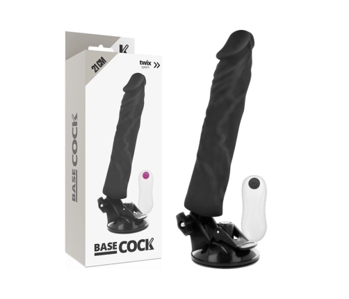 BASECOCK Vibrating Silicone Device 21cm Black with Wired Remote Control