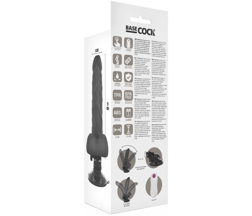 Basecock Articulated Vibrating Model with Remote, 21x5 cm, Black