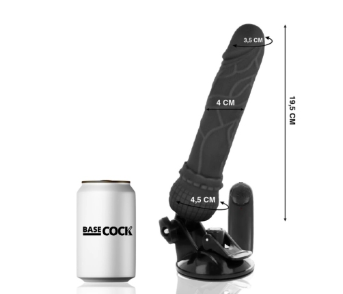 BASECOCK Remote Controlled Intimate Machine Black 19.5 cm Flexible Design