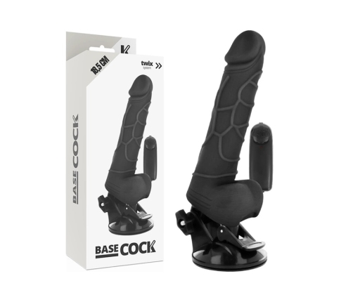 BASECOCK Black Vibrating Flexible Model 18.5cm Remote Control TPE