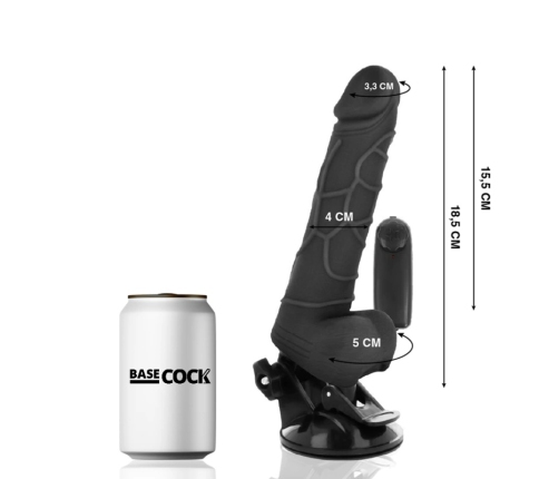 BASECOCK Black Vibrating Flexible Model 18.5cm Remote Control TPE