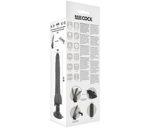BASECOCK Vibrating Model Black 20 cm Remote Flexible Suction Base