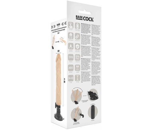 BASECOCK Remote-Controlled Anatomical Vibrating Model Flesh 21x4cm