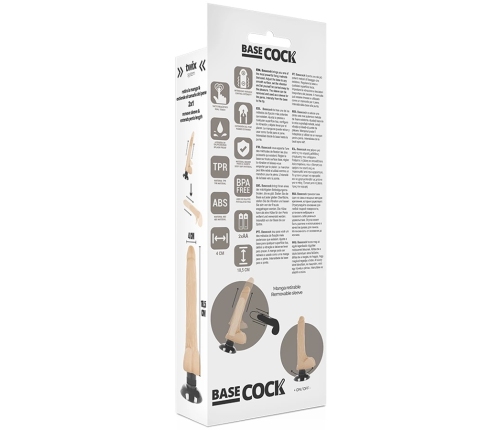 BASECOCK Vibrating Intimate Machine 2-in-1 Flexible Flesh 18.5x4cm