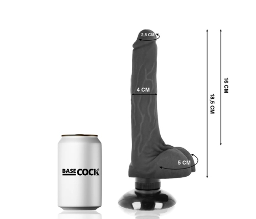 BASECOCK Flexible Vibrating Model 2-in-1 Black 18.5cm x 4cm TPE