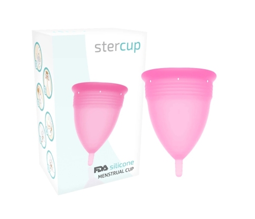 Stercup Menstrual Cup Pink Size L - FDA Silicone, 24ml Capacity