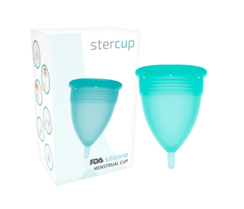 Stercup Menstrual Cup Aquamarine Size L - FDA Silicone, 24 ml Capacity