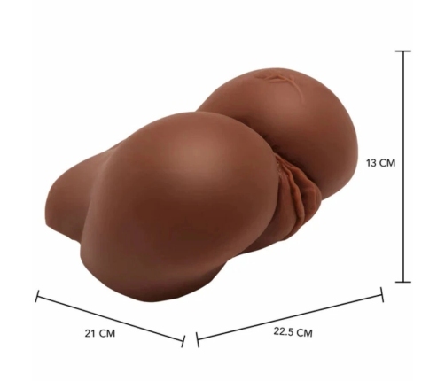 ACT Intimate Machine Big Ass TPR Dual Channel with Brown Vibrator 21cm