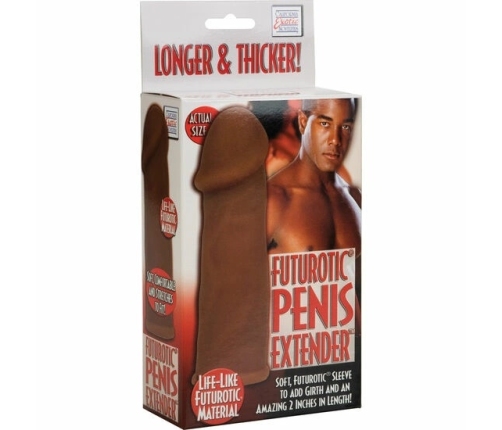 CalExotics Futurotic Brown Extender Sleeve 14cm Flexible TPR