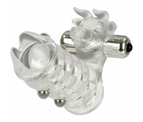 CalExotics El Toro Enhancer With Beads - Transparent Silicone Ring & Vibrating System