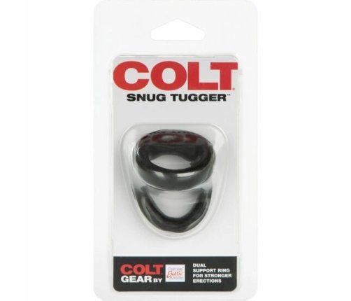 CalExotics COLT Snug Tugger Black - Dual Support Anatomical Ring TPR