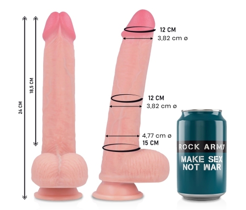 RockArmy Kingcobra Liquid Silicone Model 24cm Natural with Suction Base