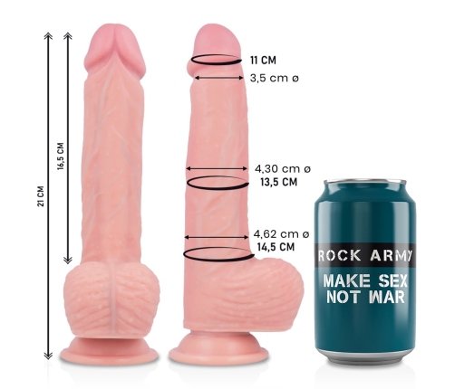 ROCKARMY - SPITFIRE DILDO REALÍSTICO LIQUID SILICONE 21 CM -O- 4.62 CM