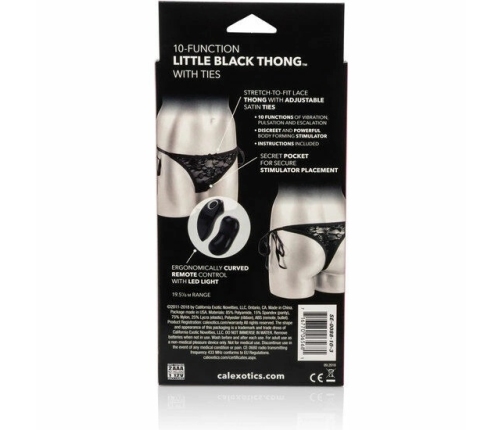 CalExotics 10-Function Intimate Lace Thong with Removable Bullet - Black