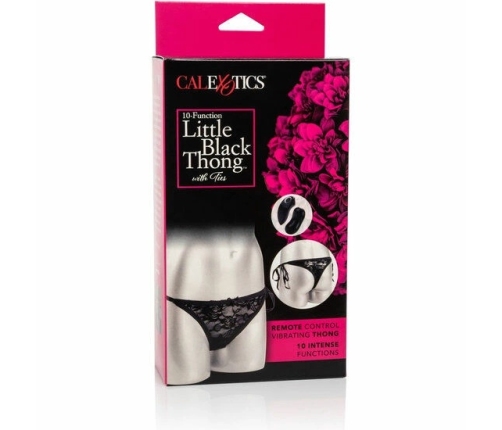 CalExotics 10-Function Intimate Lace Thong with Removable Bullet - Black