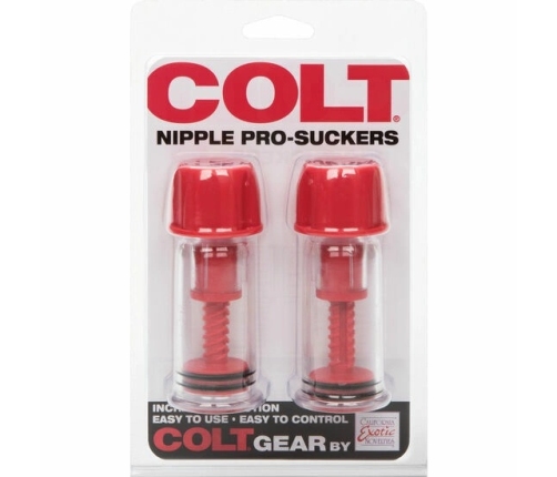 CalExotics COLT Nipple Suction Cups with Stimulating Wave System Red