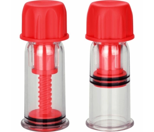 CalExotics COLT Nipple Suction Cups with Stimulating Wave System Red