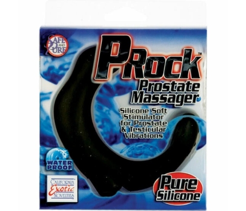 CalExotics P-Rock Silicone Prostate Massager with Removable Vibrator, Black