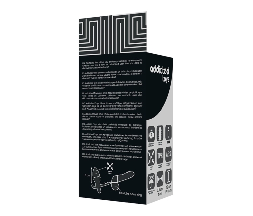 Addicted Toys Double Black Ring Intimate Plug with Vibrating System 12cm