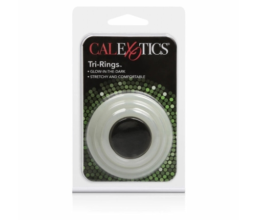 CalExotics Tri-Rings Glow In The Dark Silicone Ring Set 3 Sizes