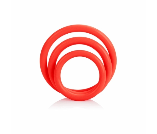 CalExotics Tri-Rings Set Red - Silicone Anatomical Rings, 3 Sizes