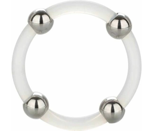 CalExotics Steel Beaded Silicone System Ring L 3.75cm Black