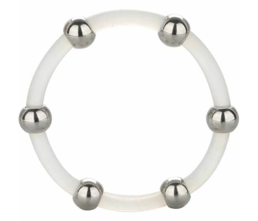 CalExotics Steel Beaded Silicone Performance Ring XL, 5 cm, Black