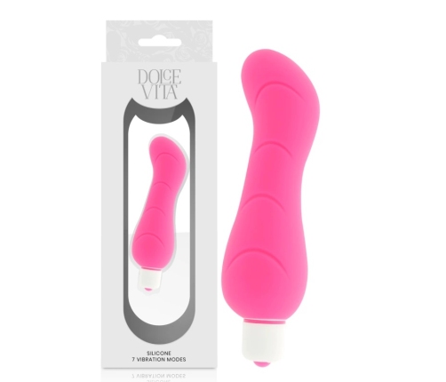 Dolce Vita G-Spot Pink Silicone Intimate Massager 7-Mode 122mm Waterproof