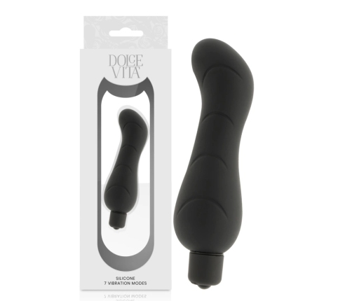Dolce Vita G-Spot Intimate Device Black Silicone 7-Mode Compact 122mm