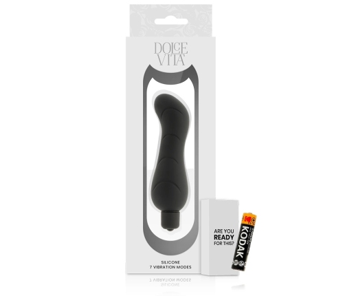 Dolce Vita G-Spot Intimate Device Black Silicone 7-Mode Compact 122mm