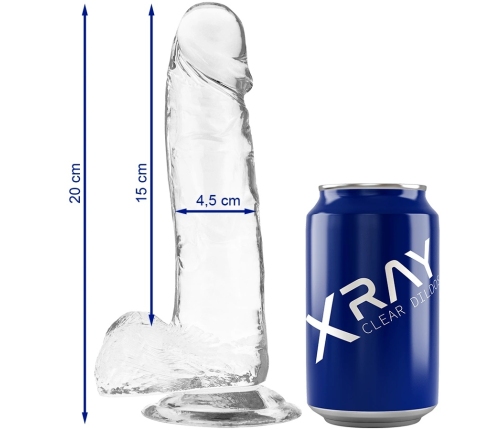 X RAY - CLEAR DILDO REALISTA TRANSPARENTE 20 CM -O- 4.5 CM
