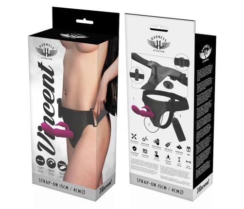 HARNESS ATTRACTION - ARNÉS  VIBRADOR RABBIT VINCENT 15 CM -O- 4 CM