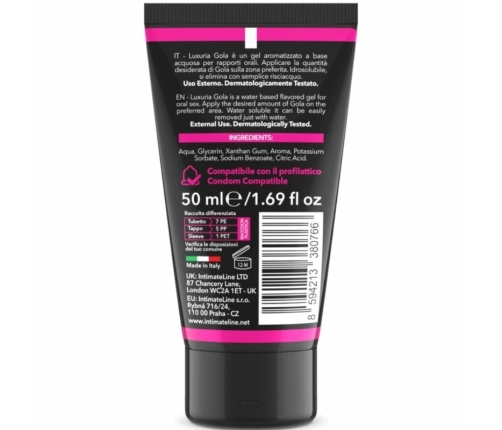 Intimateline Luxuria Oral Gel Cherry 50ml - Flavored Moisturizing Formula
