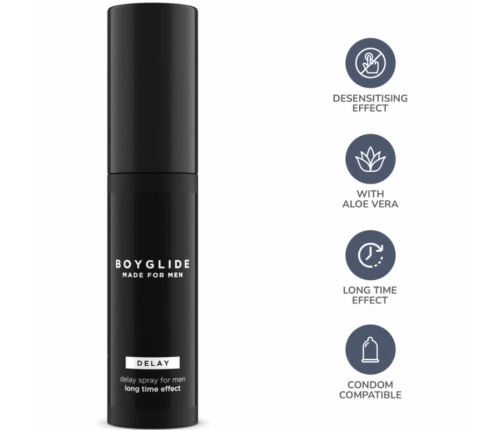 INTIMATELINE Boyglide Delay Spray 20ml with Aloe Vera - Long-Lasting Effect
