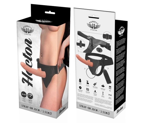 Harness Attraction Hector Intimate System 20 cm Vibrating & Rotating, Black