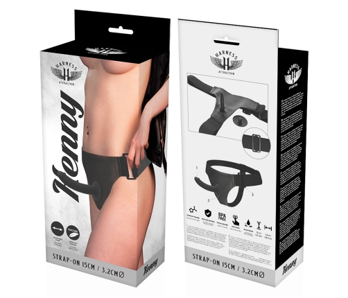 Harness Attraction Kenny Silicone System Adjustable 15 cm Black Harness