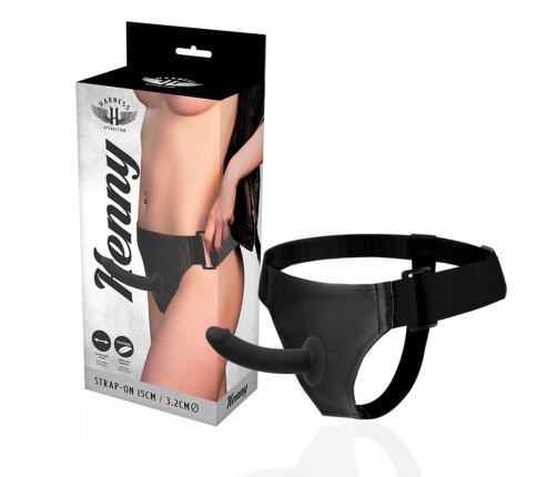 Harness Attraction Kenny Silicone System Adjustable 15 cm Black Harness