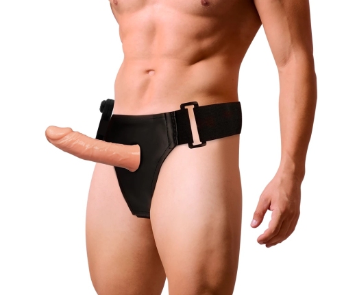 Attraction Harness Benny Hollow Intimate Device with Vibrator 15 cm Beige