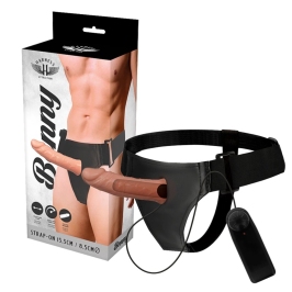 Attraction Harness Benny Hollow Intimate Device with Vibrator 15 cm Beige