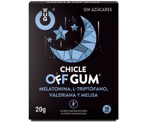 WUG Gum OFF - Valerian, L-Tryptophan, Lemon Balm & Melatonin, 10 pcs