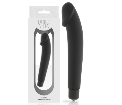 Dolce Vita Intimate Silicone Device Black 7-Mode, Waterproof, 158mm
