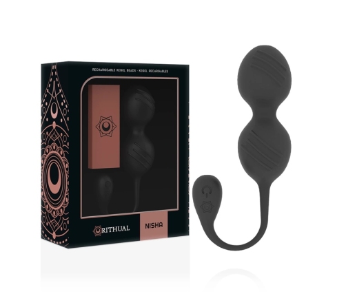 Rithual Nisha Rechargeable Kegel Trainer Black - 10 Modes, Medical Silicone