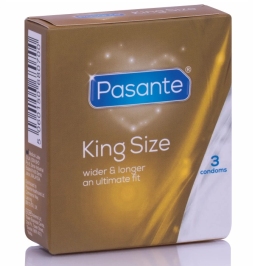Pasante King Size Large Condoms 3-Pack, 60mm Wide, Natural Color