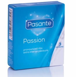 Pasante Dotted & Ribbed MS Placer 3-Pack Textured Latex Condoms 52mm