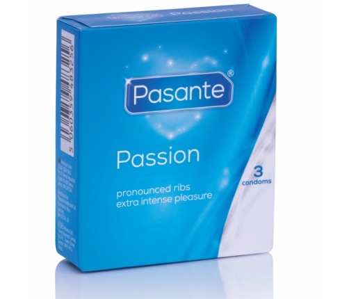 Pasante Dotted & Ribbed MS Placer 3-Pack Textured Latex Condoms 52mm