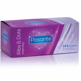 Pasante Ribs & Dots Intensity Textured Condoms 144 pcs CE 52mm