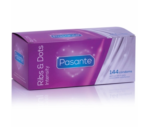 Pasante Ribs & Dots Intensity Textured Condoms 144 pcs CE 52mm