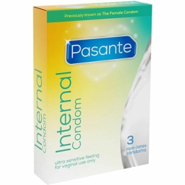 Pasante Internal Polyurethane Non-Latex Insertable Protective Sheaths 3 pcs