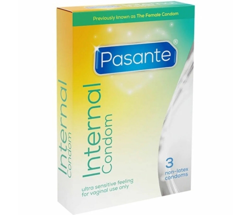 Pasante Internal Polyurethane Non-Latex Insertable Protective Sheaths 3 pcs