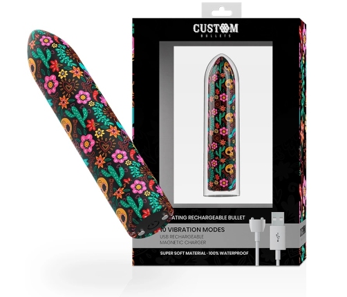 CUSTOM BULLETS - BALA RECARGABLE SKULL 10 INTENSIDADES